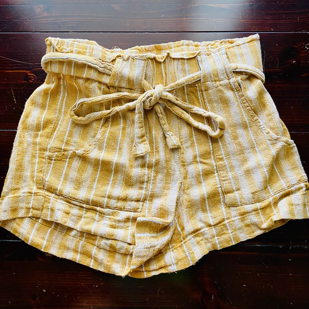 Indigo Rein Yellow/White Striped Shorts